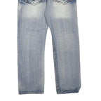 NATION OF SAINTS Mens Jeans Blue Regular Straight Denim Medium W32 L27 Zip