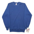 JERZEES Womens Blue Crew Neck S Plain Cotton Blend Sweatshirt Pullover