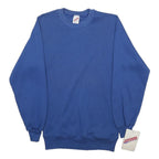 JERZEES Womens Blue Crew Neck S Plain Cotton Blend Sweatshirt Pullover