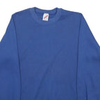 JERZEES Womens Blue Crew Neck S Plain Cotton Blend Sweatshirt Pullover