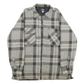 DICKIES Mens Grey & White Plaid Cotton Blend Zip Jacket XL Workwear Casual