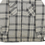 DICKIES Mens Grey & White Plaid Cotton Blend Zip Jacket XL Workwear Casual
