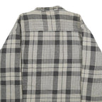 DICKIES Mens Grey & White Plaid Cotton Blend Zip Jacket XL Workwear Casual