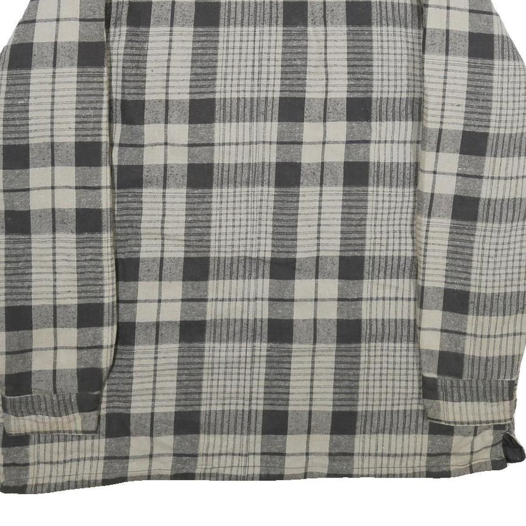 DICKIES Mens Grey & White Plaid Cotton Blend Zip Jacket XL Workwear Casual