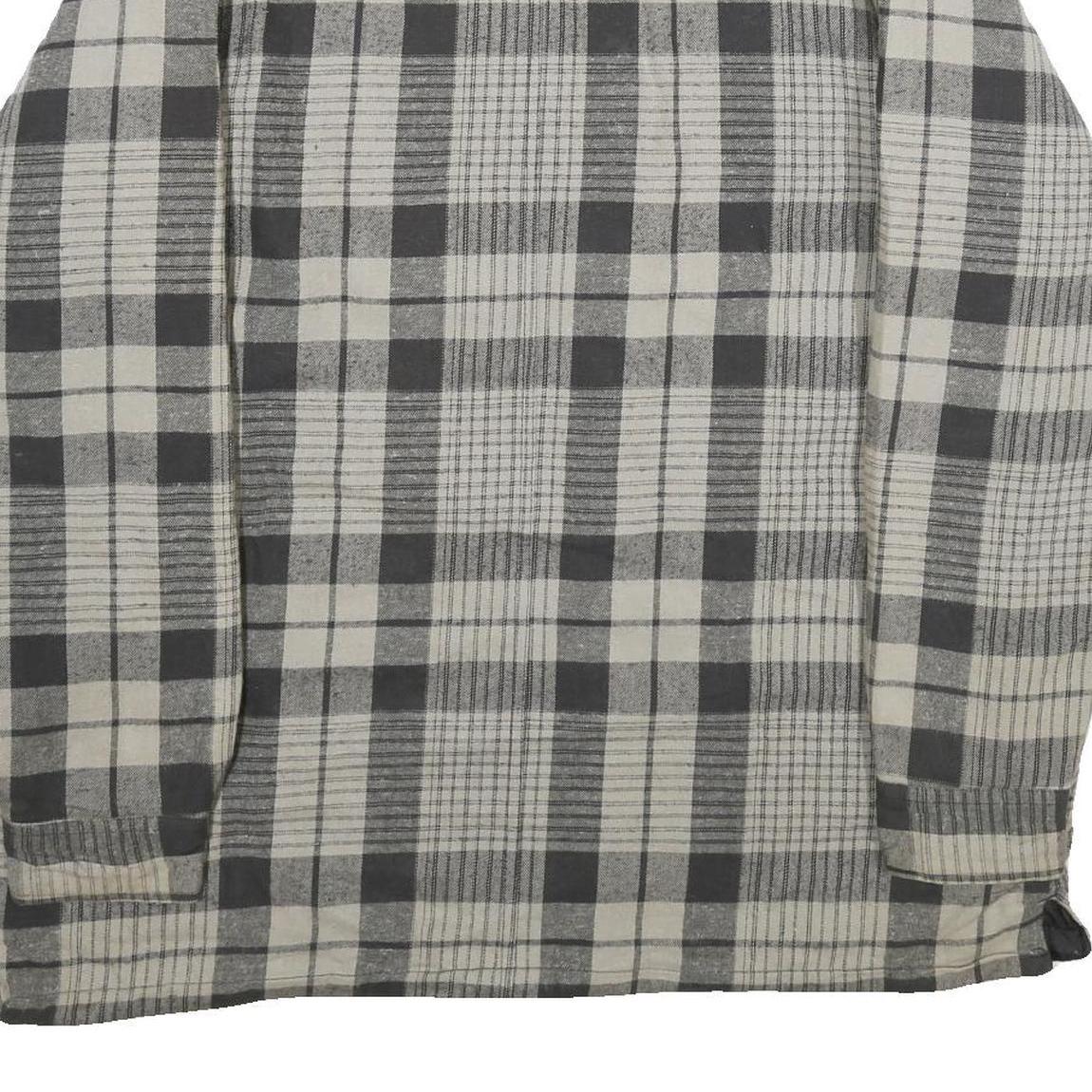 DICKIES Mens Grey & White Plaid Cotton Blend Zip Jacket XL Workwear Casual