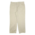 DICKIES Mens Cotton Blend Relaxed Beige Trousers W36 L30 Workwear Zip Closure