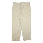 DICKIES Mens Cotton Blend Relaxed Beige Trousers W36 L30 Workwear Zip Closure