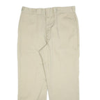 DICKIES Mens Cotton Blend Relaxed Beige Trousers W36 L30 Workwear Zip Closure