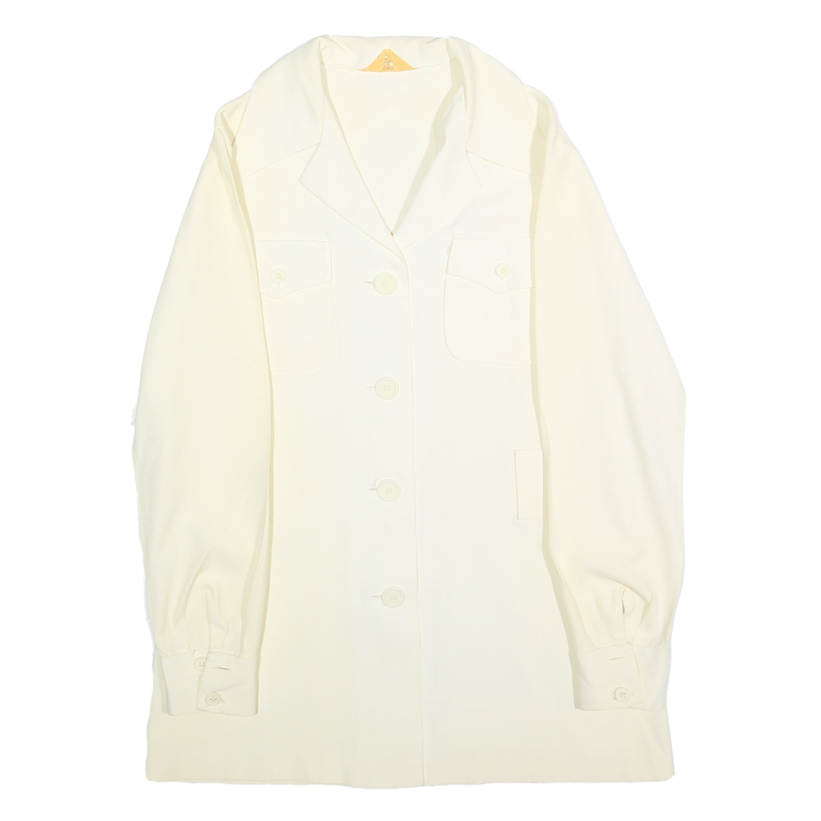 HANG UPS Womens Cream Shirt M Button Front Long Sleeve Pockets