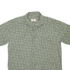 WOOLRICH Mens Green Cotton Short Sleeve Shirt M Casual Button Pocket