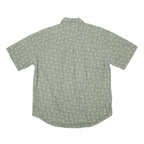 WOOLRICH Mens Green Cotton Short Sleeve Shirt M Casual Button Pocket
