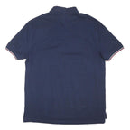 TOMMY HILFIGER Mens Navy Blue Polo Shirt XL Cotton Blend Short Sleeve Classic