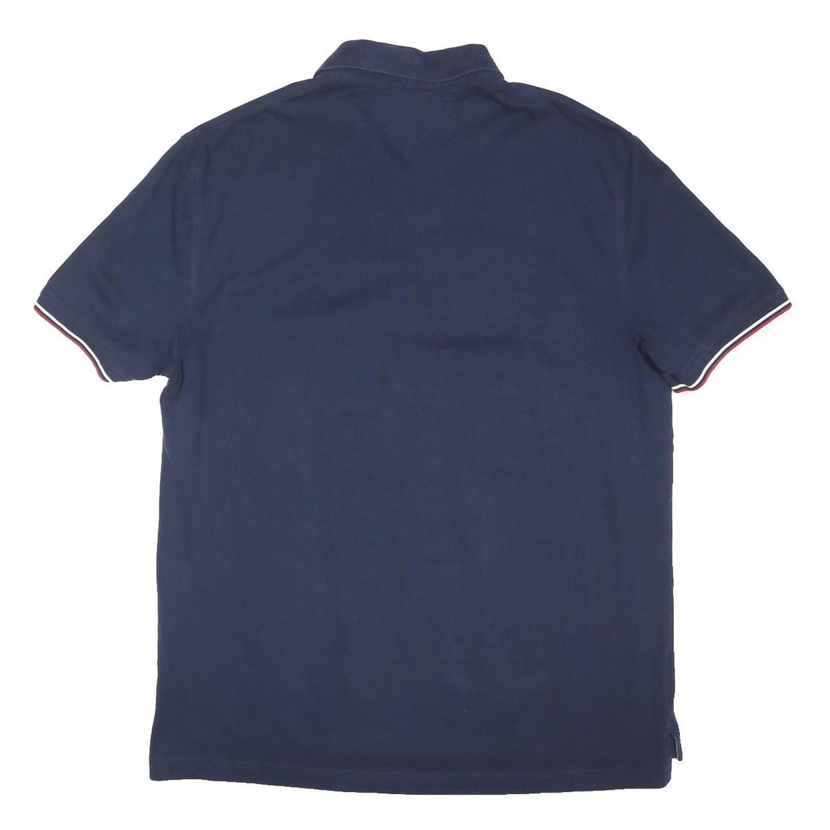 TOMMY HILFIGER Mens Navy Blue Polo Shirt XL Cotton Blend Short Sleeve Classic