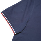 TOMMY HILFIGER Mens Navy Blue Polo Shirt XL Cotton Blend Short Sleeve Classic