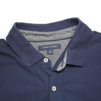 TOMMY HILFIGER Mens Navy Blue Polo Shirt XL Cotton Blend Short Sleeve Classic