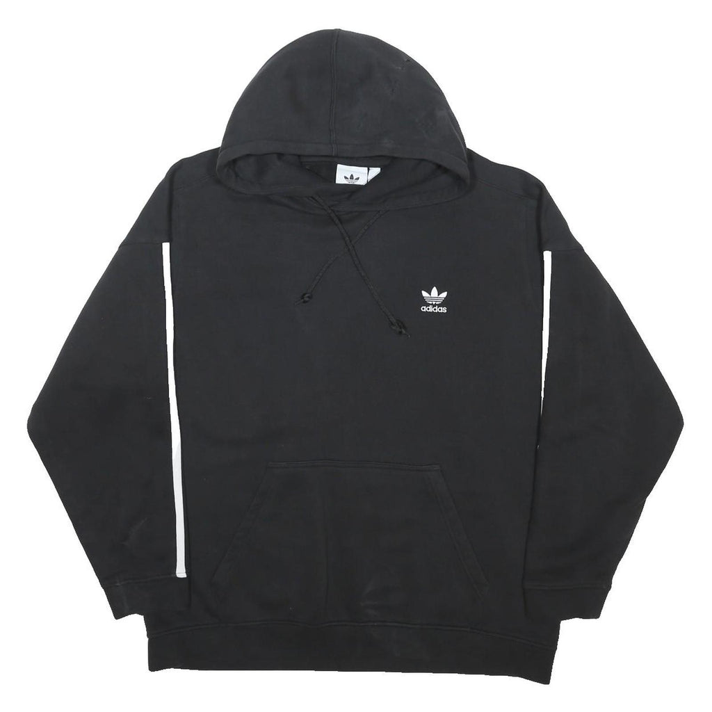 ADIDAS ORIGINALS Mens Black Hoodie L Cotton Blend Classic Trefoil Logo