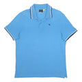 DIADORA Mens Blue Polo Shirt L Cotton Short Sleeve Basic Sports Casual