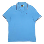 DIADORA Mens Blue Polo Shirt L Cotton Short Sleeve Basic Sports Casual
