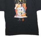 GILDAN Mens Black Logan Webb Graphic T-Shirt XL Short Sleeve Crew Neck Baseball