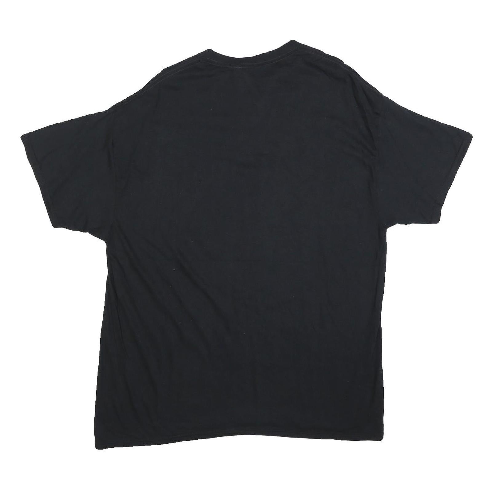 GILDAN Mens Black Logan Webb Graphic T-Shirt XL Short Sleeve Crew Neck Baseball