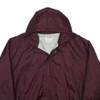 DELONG Mens Maroon Nylon Hooded Zip Jacket 2XL Plain CARAVEL WRESTLING