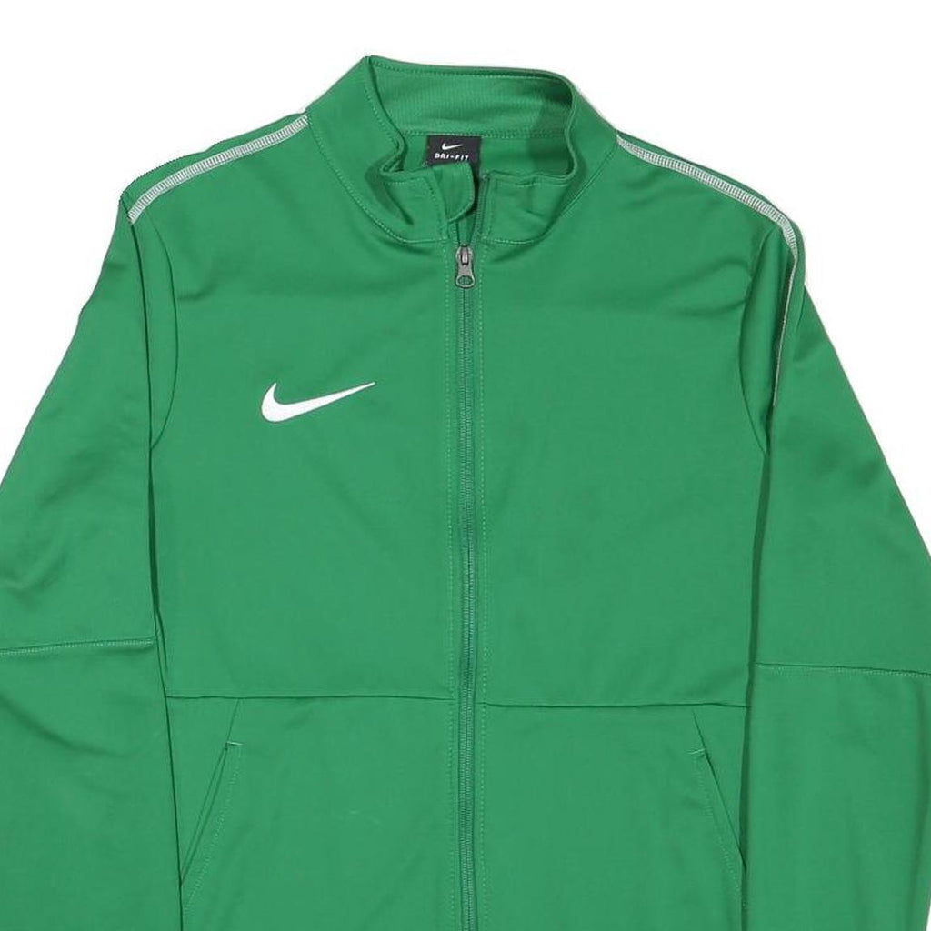 NIKE Mens Green Outdoor Jacket S Polyester Blend Woven Plain Slim Fit Zip