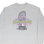 MAJESTIC Mens Grey Chicago Cubs 2016 World Series Champions Long Sleeve Crew