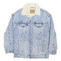 LEVI'S Womens Blue Denim Sherpa Collar Jacket XS Cotton Blend Classic Button
