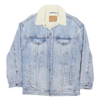 LEVI'S Womens Blue Denim Sherpa Collar Jacket XS Cotton Blend Classic Button