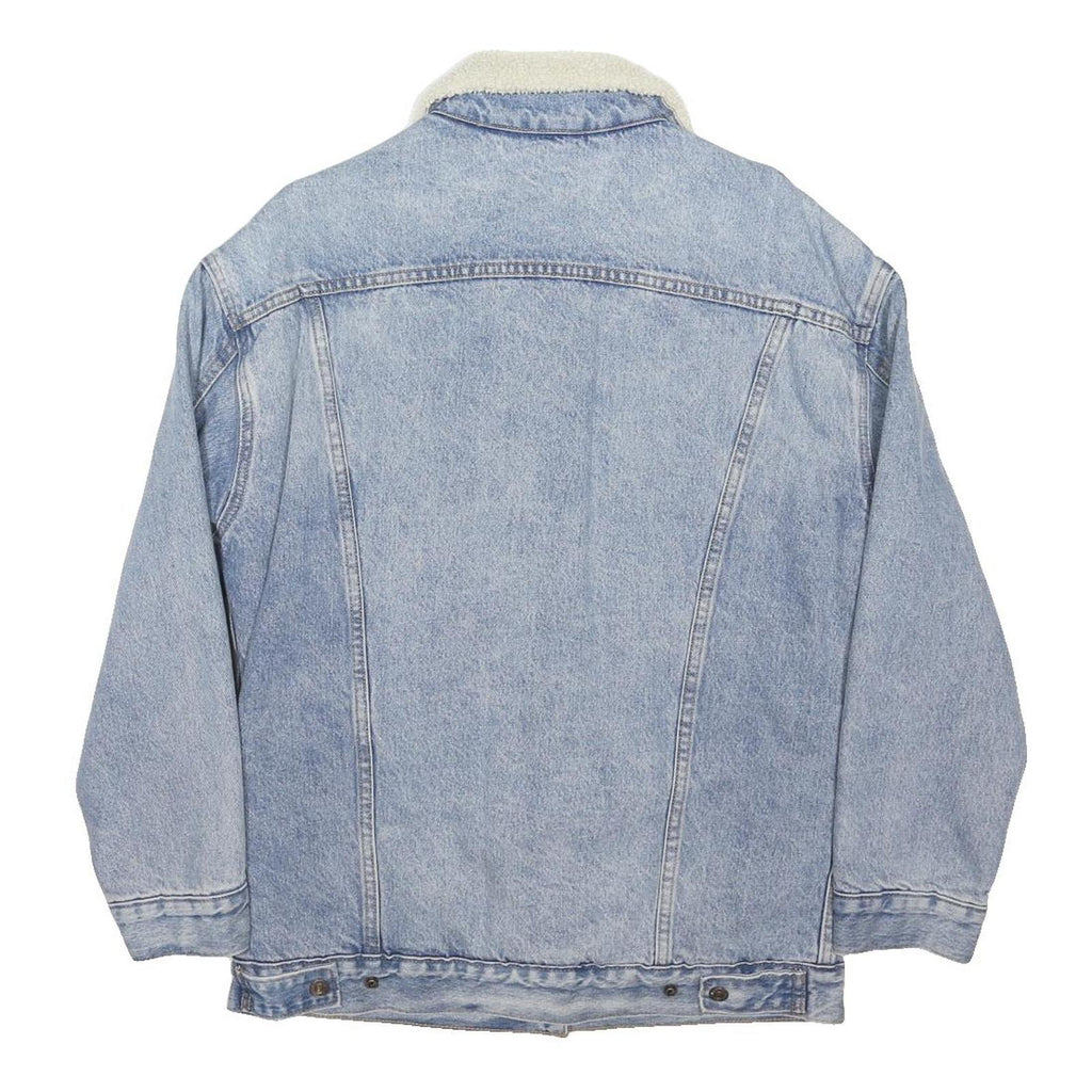LEVI'S Womens Blue Denim Sherpa Collar Jacket XS Cotton Blend Classic Button