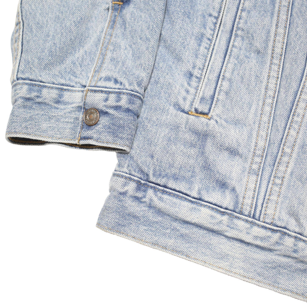 LEVI'S Womens Blue Denim Sherpa Collar Jacket XS Cotton Blend Classic Button