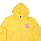 HARRITON Mens Yellow Nylon Hooded Zip Jacket XL Plain Best Time Ever Print
