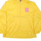 HARRITON Mens Yellow Nylon Hooded Zip Jacket XL Plain Best Time Ever Print