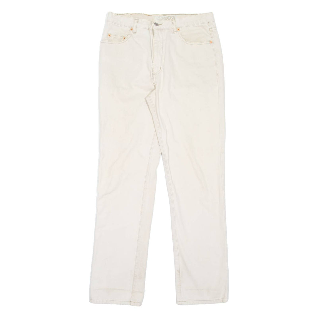 GUESS JEANS Mens Jeans Cream Slim Straight 90s W31 L32