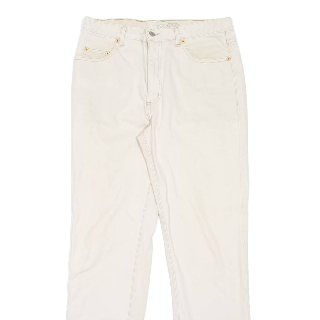GUESS JEANS Mens Jeans Cream Slim Straight 90s W31 L32