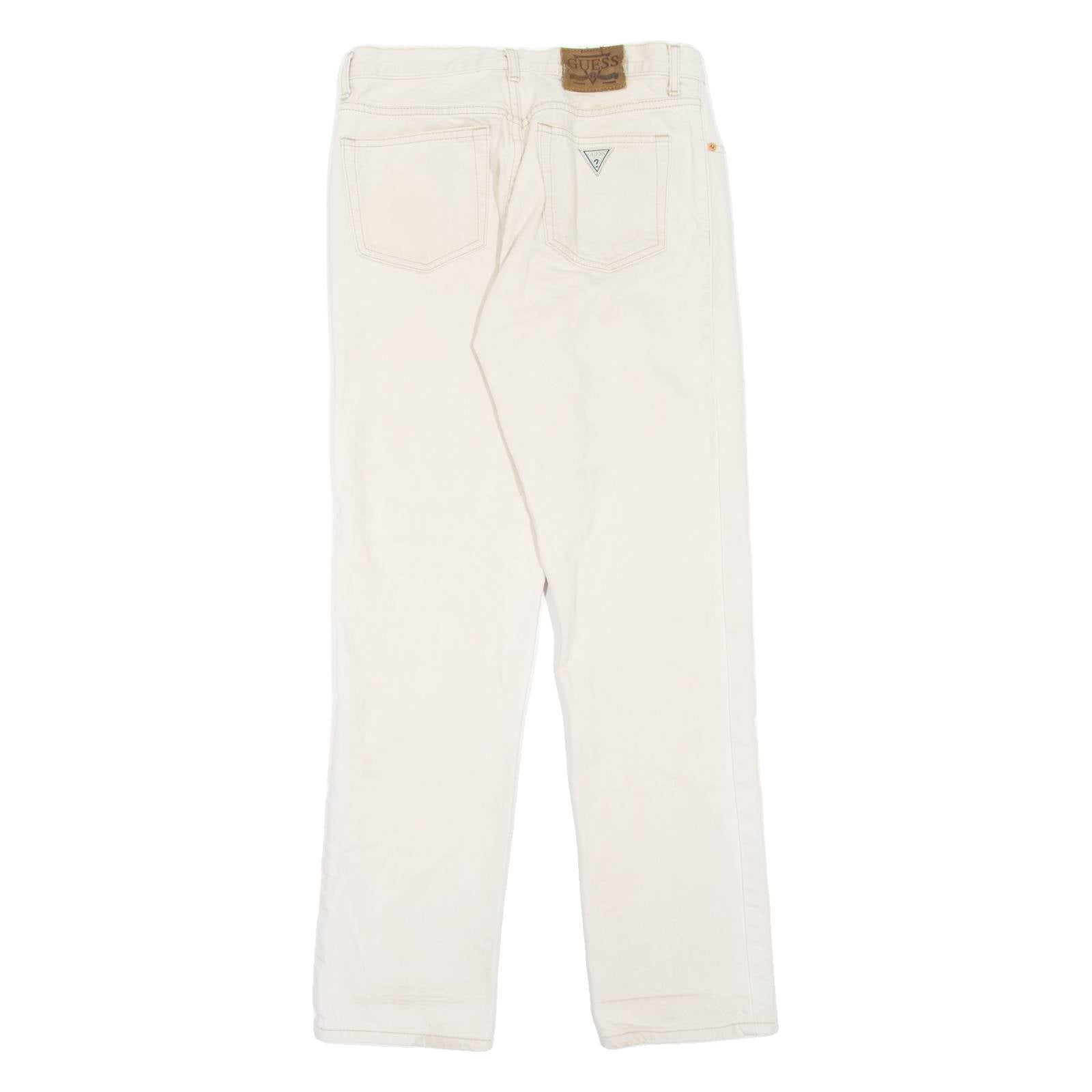 GUESS JEANS Mens Jeans Cream Slim Straight 90s W31 L32