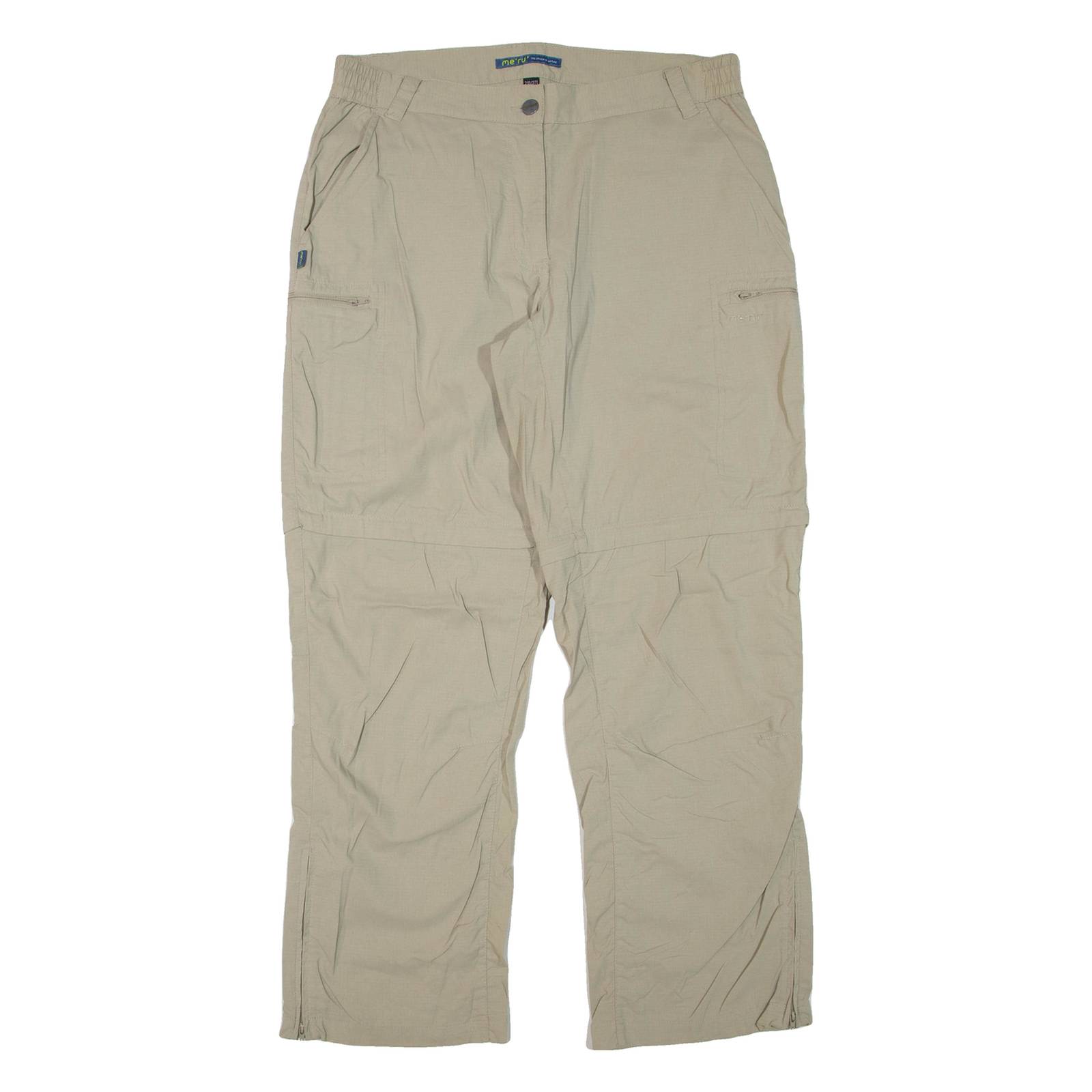 ME RU Womens Trousers Beige Regular Straight Nylon W34 L30