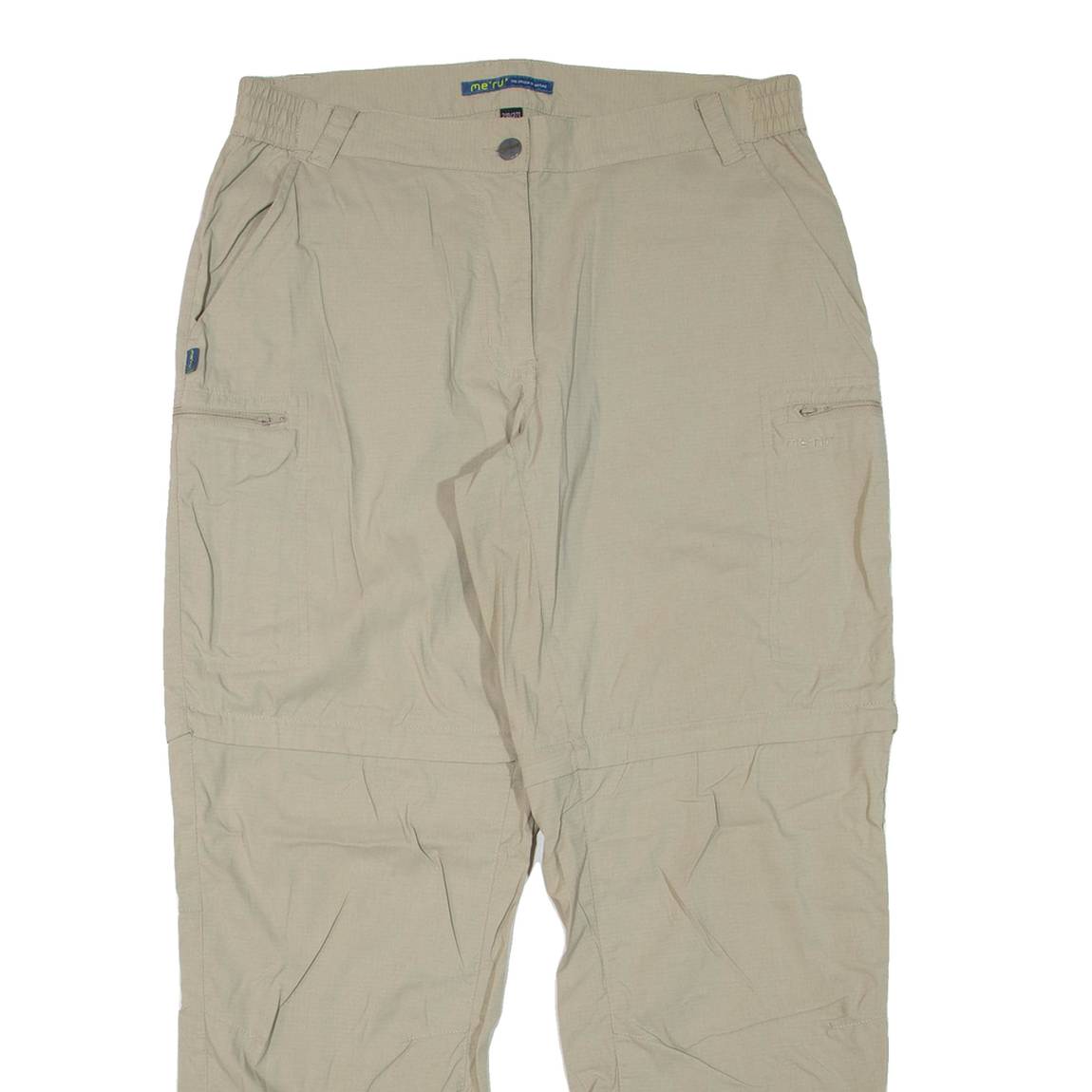 ME RU Womens Trousers Beige Regular Straight Nylon W34 L30