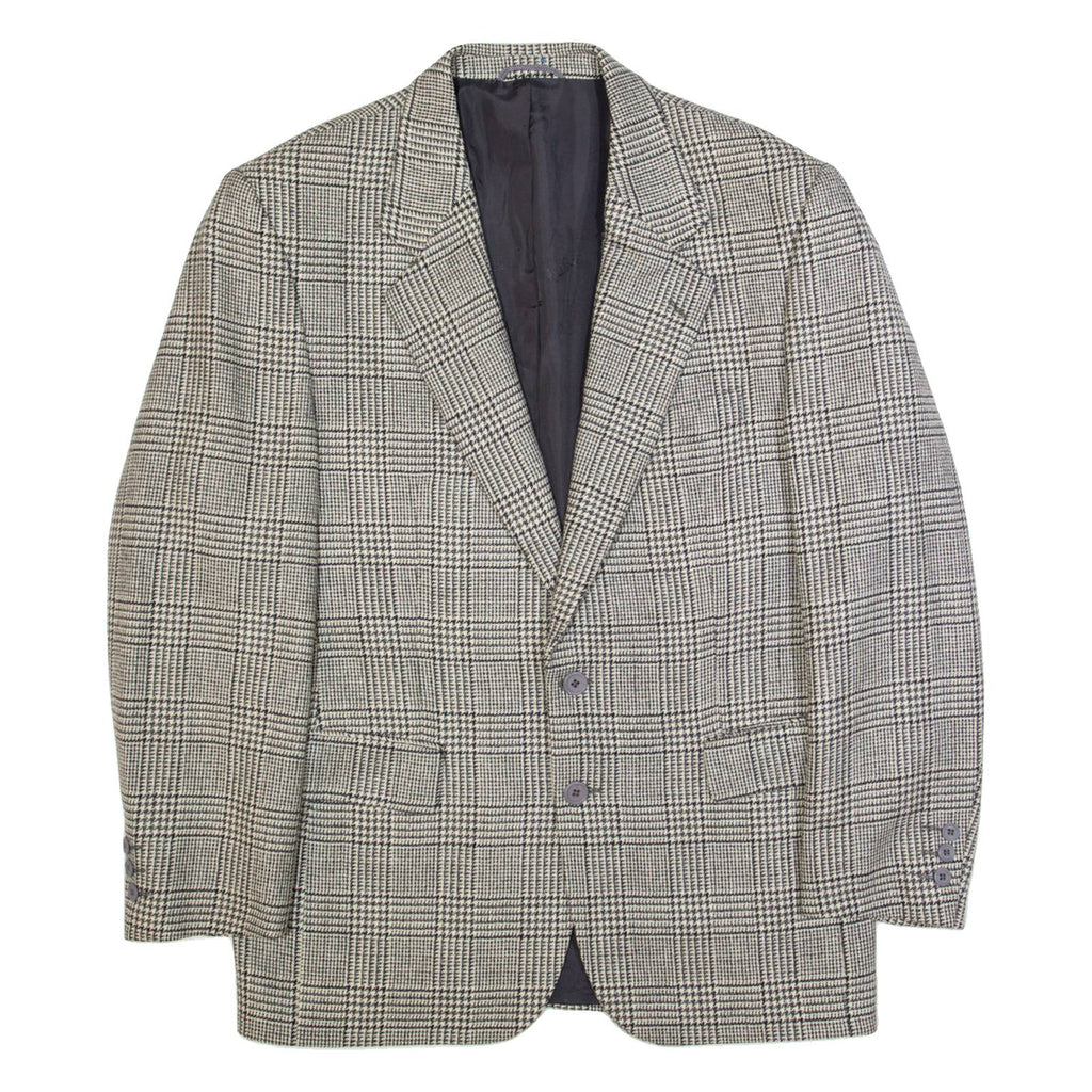 RENATO CAVALLI Mens Blazer Jacket Black Wool Check M