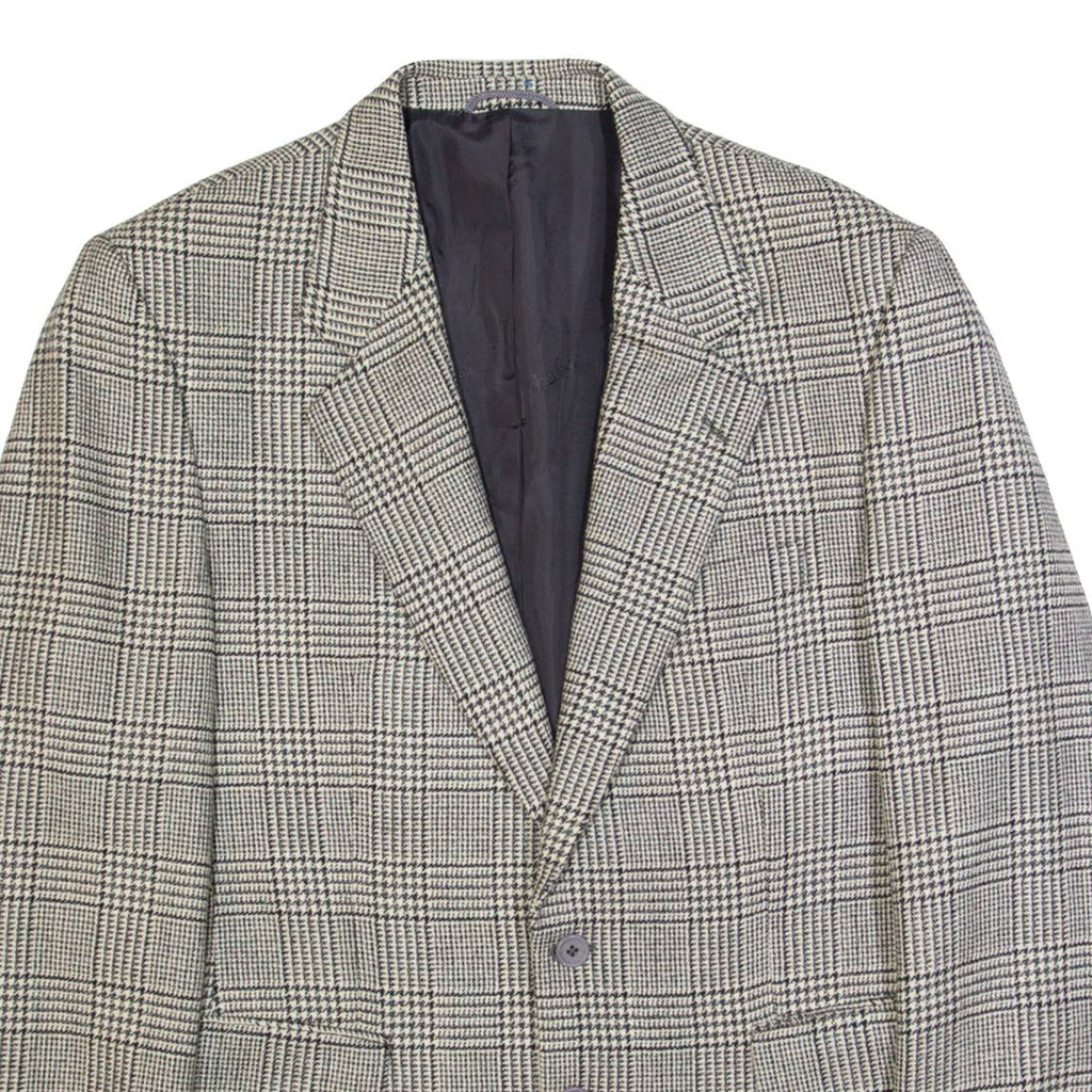 RENATO CAVALLI Mens Blazer Jacket Black Wool Check M