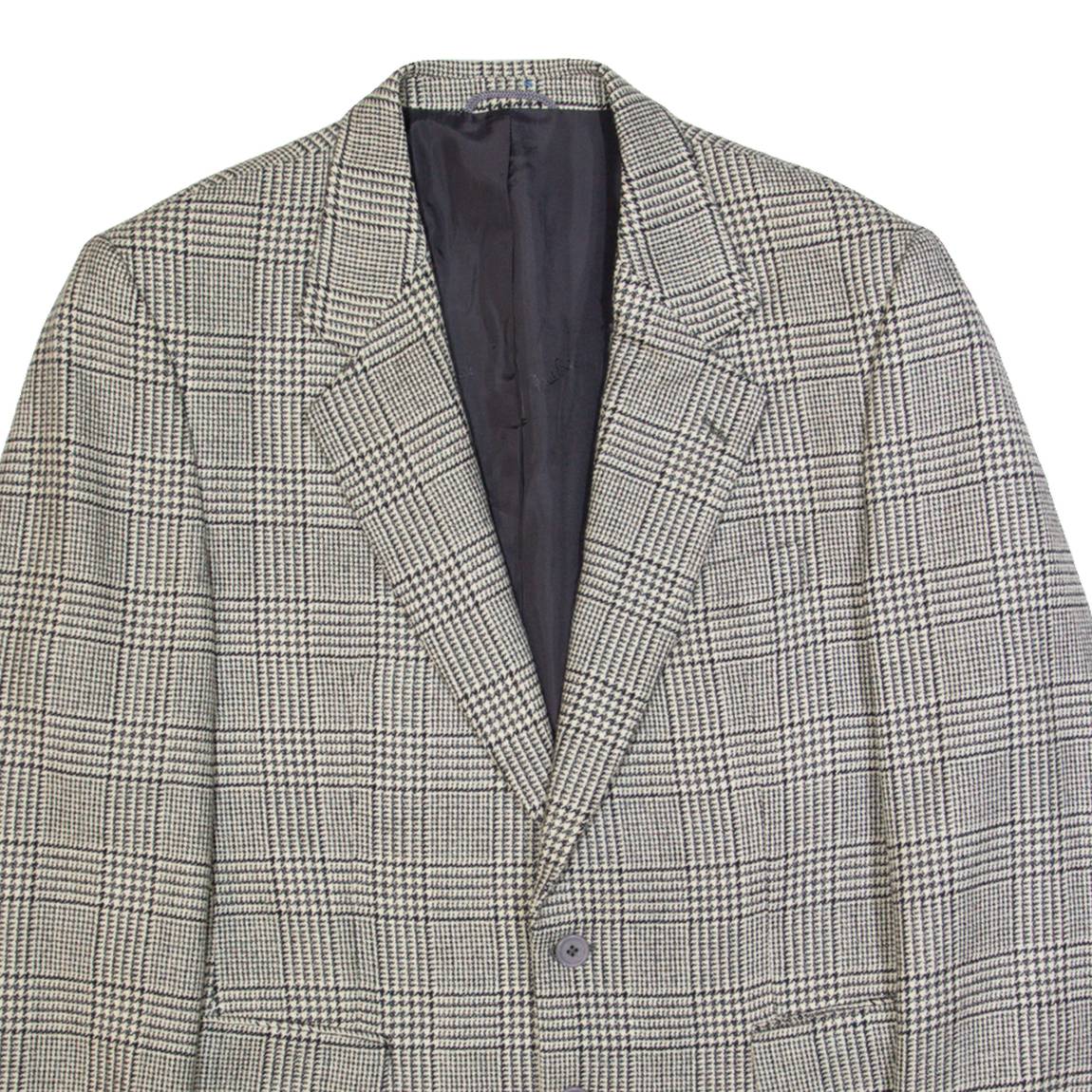 RENATO CAVALLI Mens Blazer Jacket Black Wool Check M