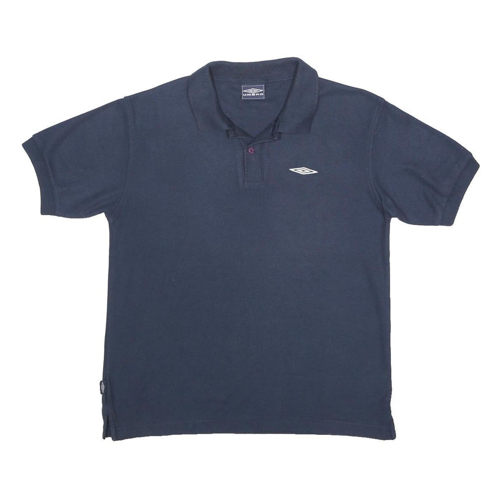 UMBRO Boys Blue Short Sleeve Plain Polo Shirt XL Sports Casual