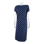 PHASE EIGHT Womens Bodycon Dress Blue Polka Dot Short Sleeve Midi M