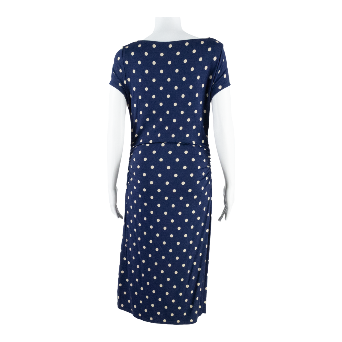 PHASE EIGHT Womens Bodycon Dress Blue Polka Dot Short Sleeve Midi M
