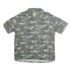 BATIK BAY Mens Grey & Blue Rayon Hawaiian Shirt XL Island Print Casual