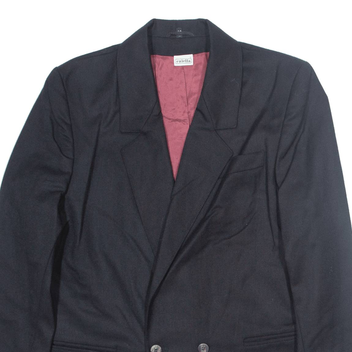 EZIELLA Mens Blazer Jacket Black Wool M