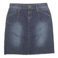 MARIE CLAIRE JEANS Womens Blue Denim Straight Knee Length Cotton Blend Skirt M