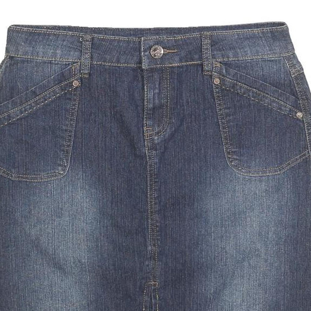 MARIE CLAIRE JEANS Womens Blue Denim Straight Knee Length Cotton Blend Skirt M