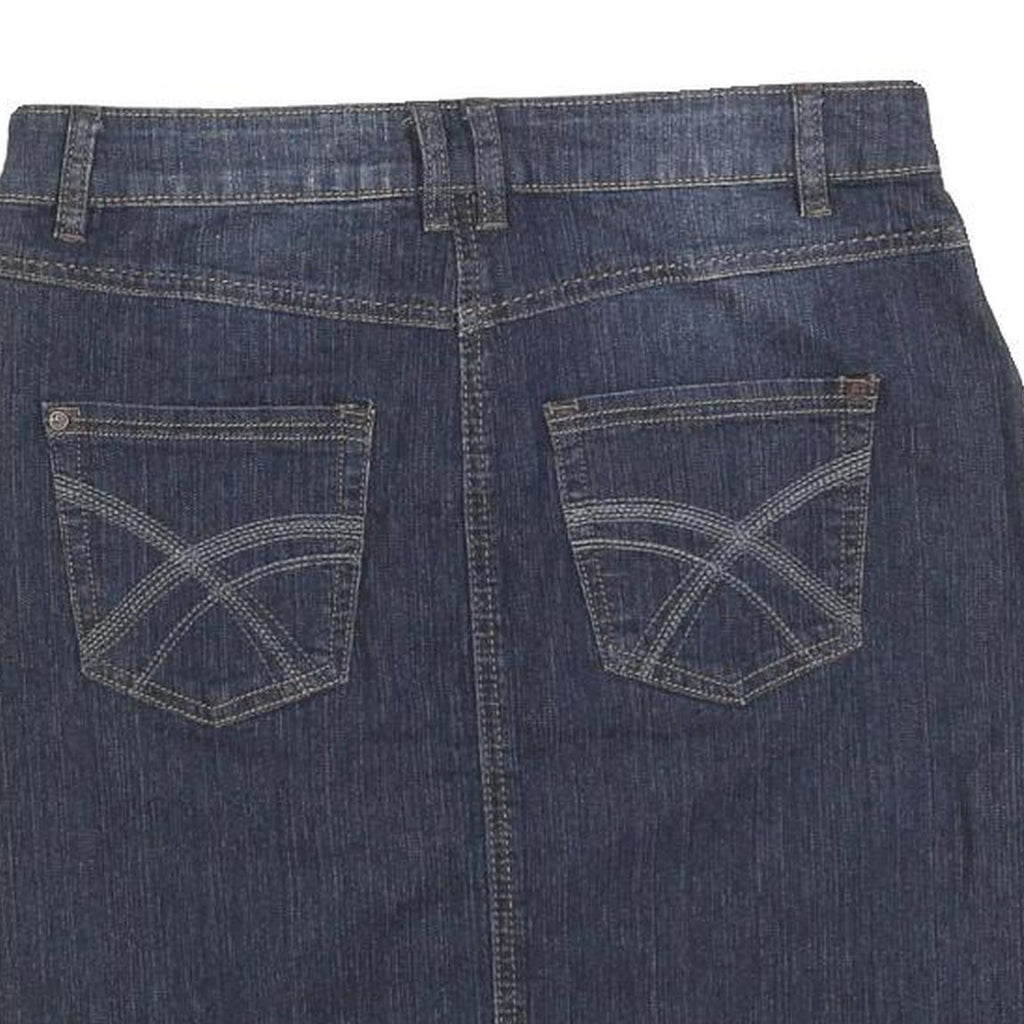 MARIE CLAIRE JEANS Womens Blue Denim Straight Knee Length Cotton Blend Skirt M