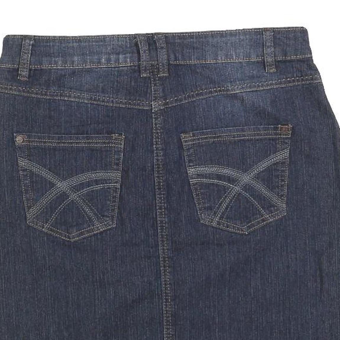 MARIE CLAIRE JEANS Womens Blue Denim Straight Knee Length Cotton Blend Skirt M